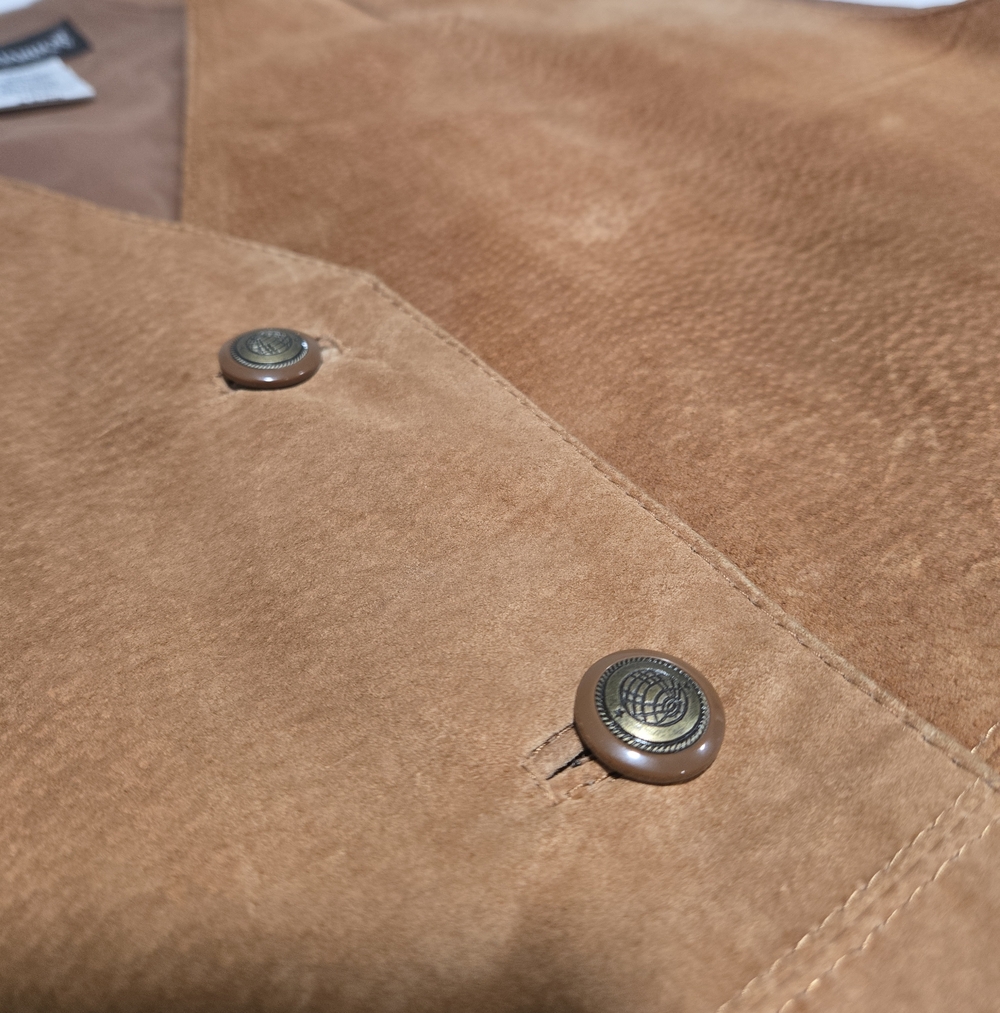 Vintage 90s Suede Leather Womens Western Boho Vest Festival Cabincore 2x - Picture 3 of 5